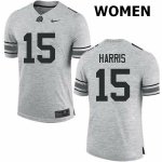 NCAA Ohio State Buckeyes Women's #15 Jaylen Harris Gray Nike Football College Jersey HOK5145CW